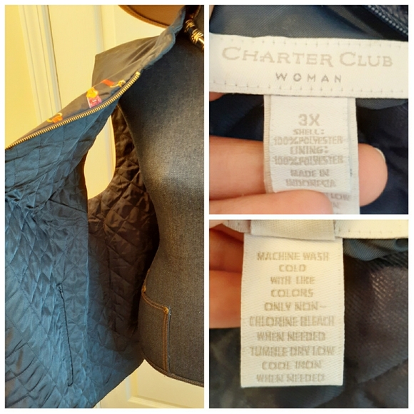 Charter Club Blue Equestrian Chain Reversible Vest - Picture 2 of 9